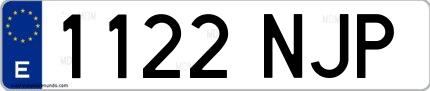 Ejemplo de matrícula española 1122 NJP