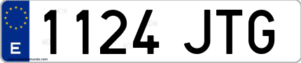 Ejemplo de matrícula de coche ordinaria 1124 JTG