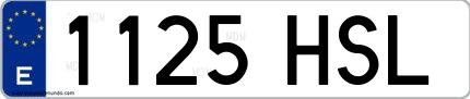 Ejemplo de matrícula española 1125 HSL
