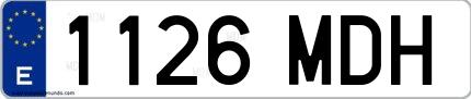 Ejemplo de matrícula española 1126 MDH