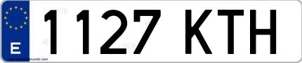 Ejemplo de matrícula española 1127 KTH