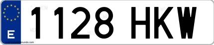 Ejemplo de matrícula española 1128 HKW