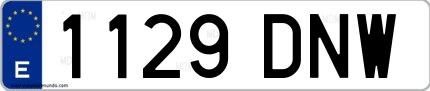 Ejemplo de matrícula española 1129 DNW