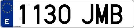 Ejemplo de matrícula española 1130 JMB