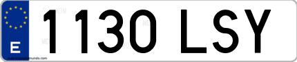 Ejemplo de matrícula de coche ordinaria 1130 LSY