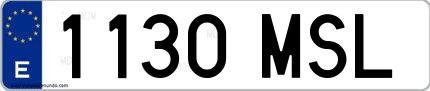 Ejemplo de matrícula española 1130 MSL