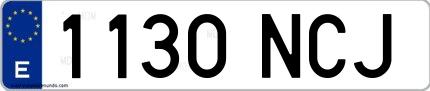 Ejemplo de matrícula española 1130 NCJ