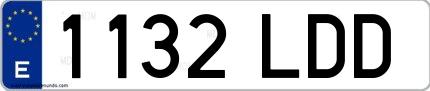 Ejemplo de matrícula española 1132 LDD
