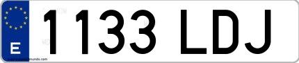 Ejemplo de matrícula española 1133 LDJ