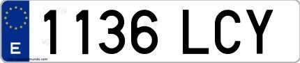 Ejemplo de matrícula española 1136 LCY