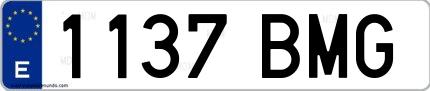 Ejemplo de matrícula española 1137 BMG