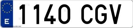 Ejemplo de matrícula española 1140 CGV