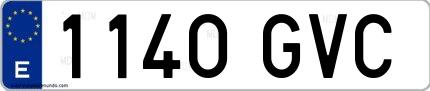 Ejemplo de matrícula española 1140 GVC