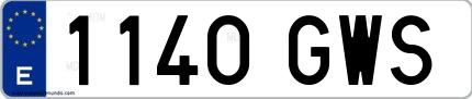 Ejemplo de matrícula española 1140 GWS