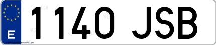 Ejemplo de matrícula española 1140 JSB