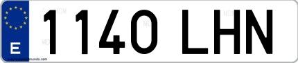 Ejemplo de matrícula española 1140 LHN