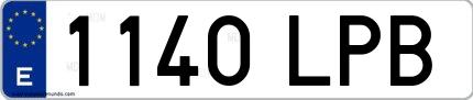Ejemplo de matrícula española 1140 LPB