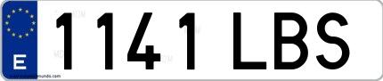 Ejemplo de matrícula española 1141 LBS