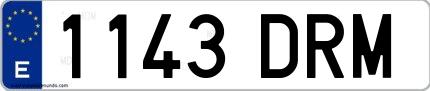 Ejemplo de matrícula española 1143 DRM