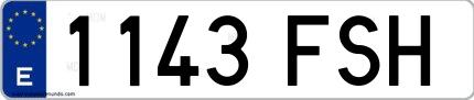Ejemplo de matrícula española 1143 FSH