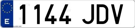 Ejemplo de matrícula española 1144 JDV