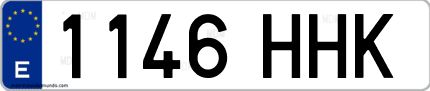 Ejemplo de matrícula de coche ordinaria 1146 HHK
