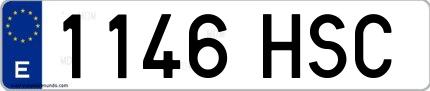 Ejemplo de matrícula española 1146 HSC