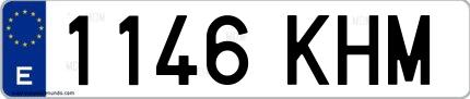 Ejemplo de matrícula española 1146 KHM