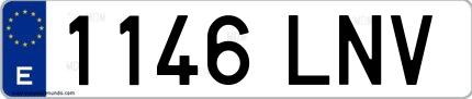 Ejemplo de matrícula española 1146 LNV