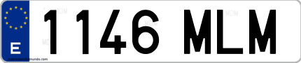 Ejemplo de matrícula de coche ordinaria 1146 MLM