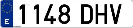 Ejemplo de matrícula española 1148 DHV