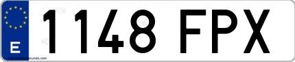 Ejemplo de matrícula española 1148 FPX