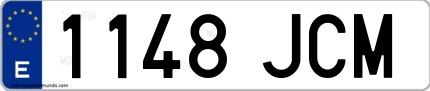 Ejemplo de matrícula española 1148 JCM