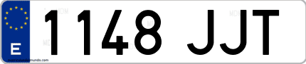 Ejemplo de matrícula de coche ordinaria 1148 JJT
