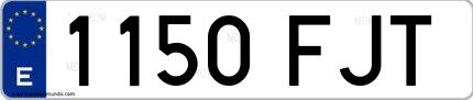 Ejemplo de matrícula española 1150 FJT