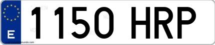 Ejemplo de matrícula española 1150 HRP