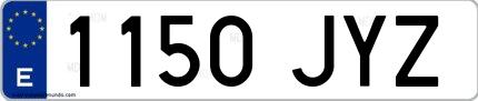Ejemplo de matrícula española 1150 JYZ