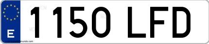 Ejemplo de matrícula española 1150 LFD