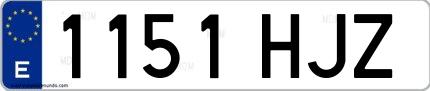 Ejemplo de matrícula española 1151 HJZ