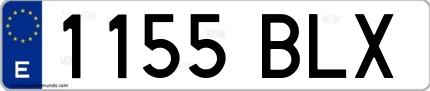Ejemplo de matrícula española 1155 BLX