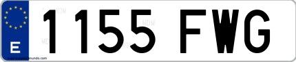 Ejemplo de matrícula española 1155 FWG