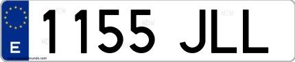 Ejemplo de matrícula española 1155 JLL