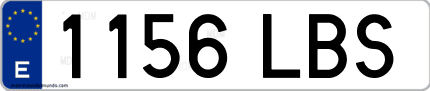 Ejemplo de matrícula de coche ordinaria 1156 LBS
