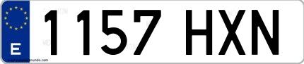 Ejemplo de matrícula española 1157 HXN