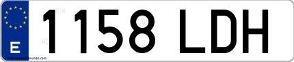 Ejemplo de matrícula española 1158 LDH