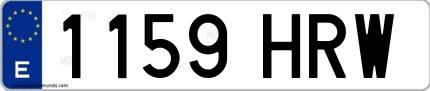 Ejemplo de matrícula española 1159 HRW
