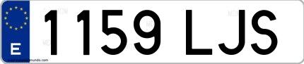 Ejemplo de matrícula española 1159 LJS
