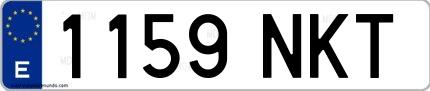 Ejemplo de matrícula española 1159 NKT