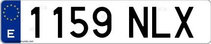 Ejemplo de matrícula española 1159 NLX