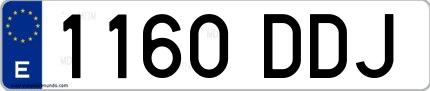 Ejemplo de matrícula española 1160 DDJ